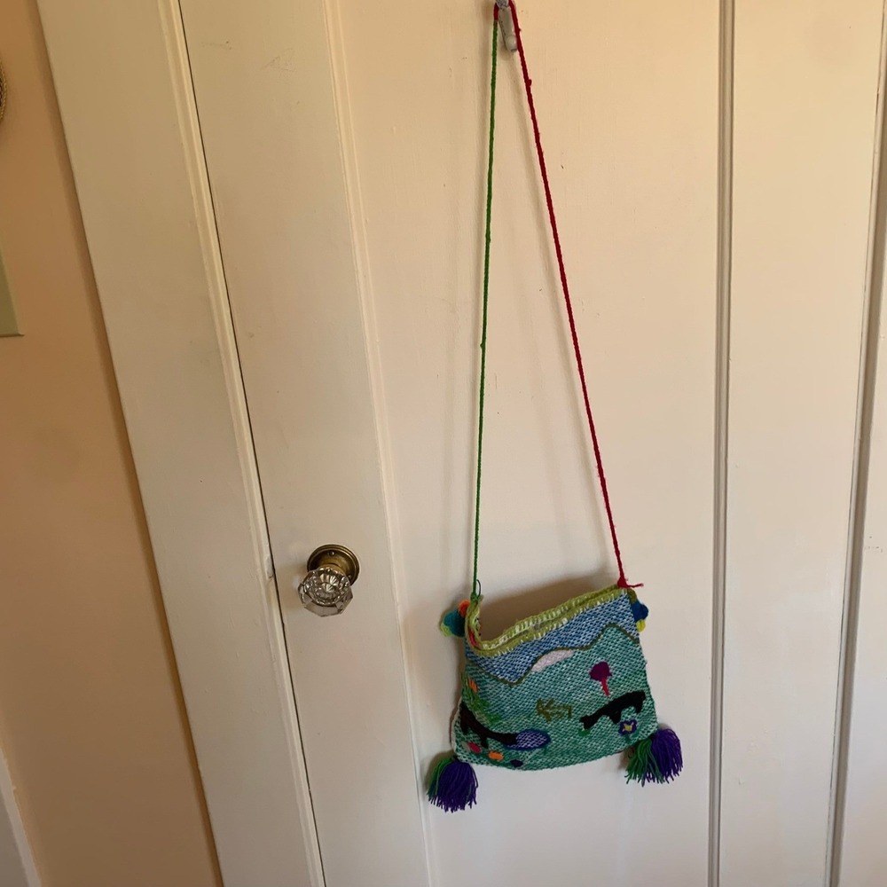 Peruvian Handwoven Recycled Bag Crossbody Parrot Alpacas Cusco Peru